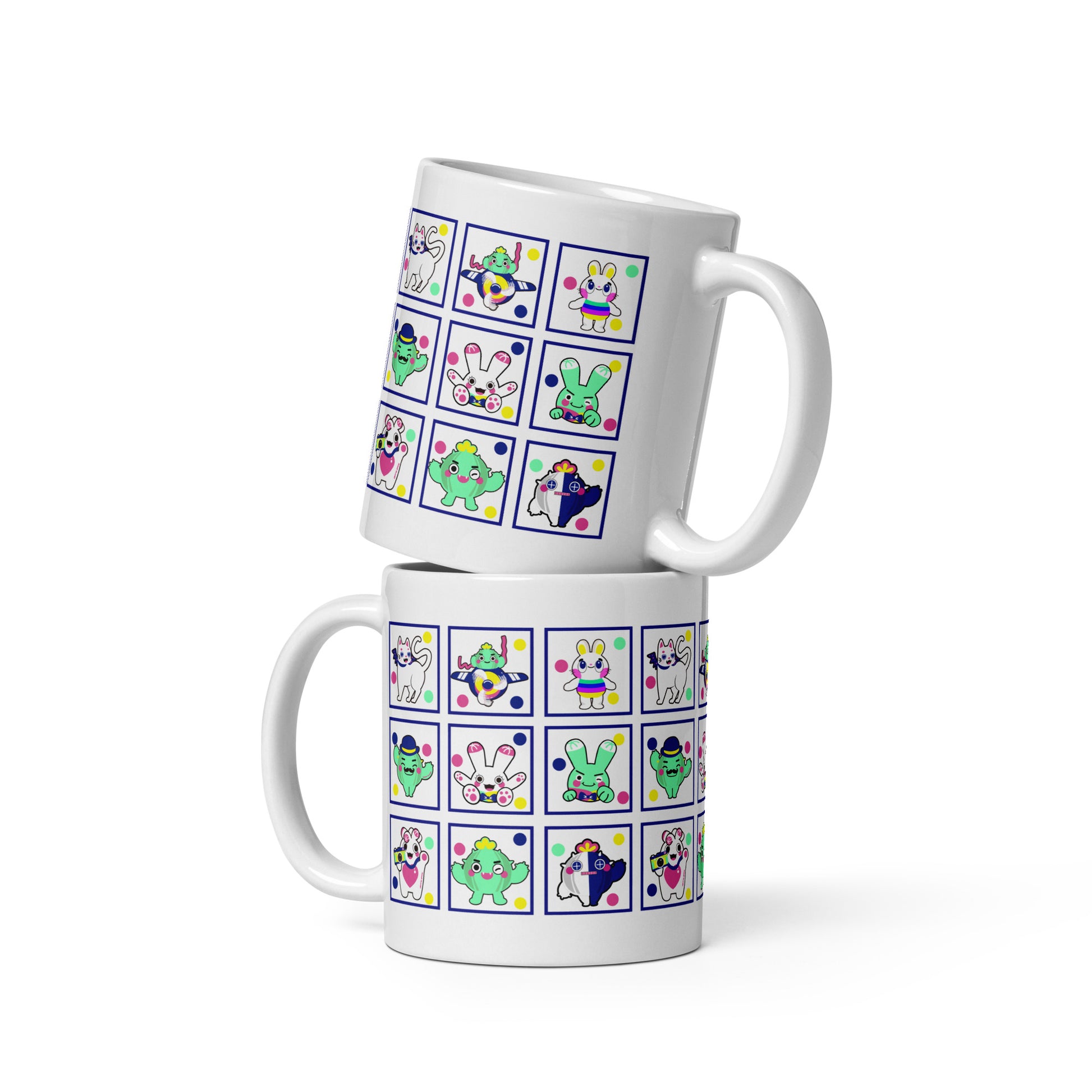 陶瓷馬克杯 Glossy Mug | Colorful Cactus Family