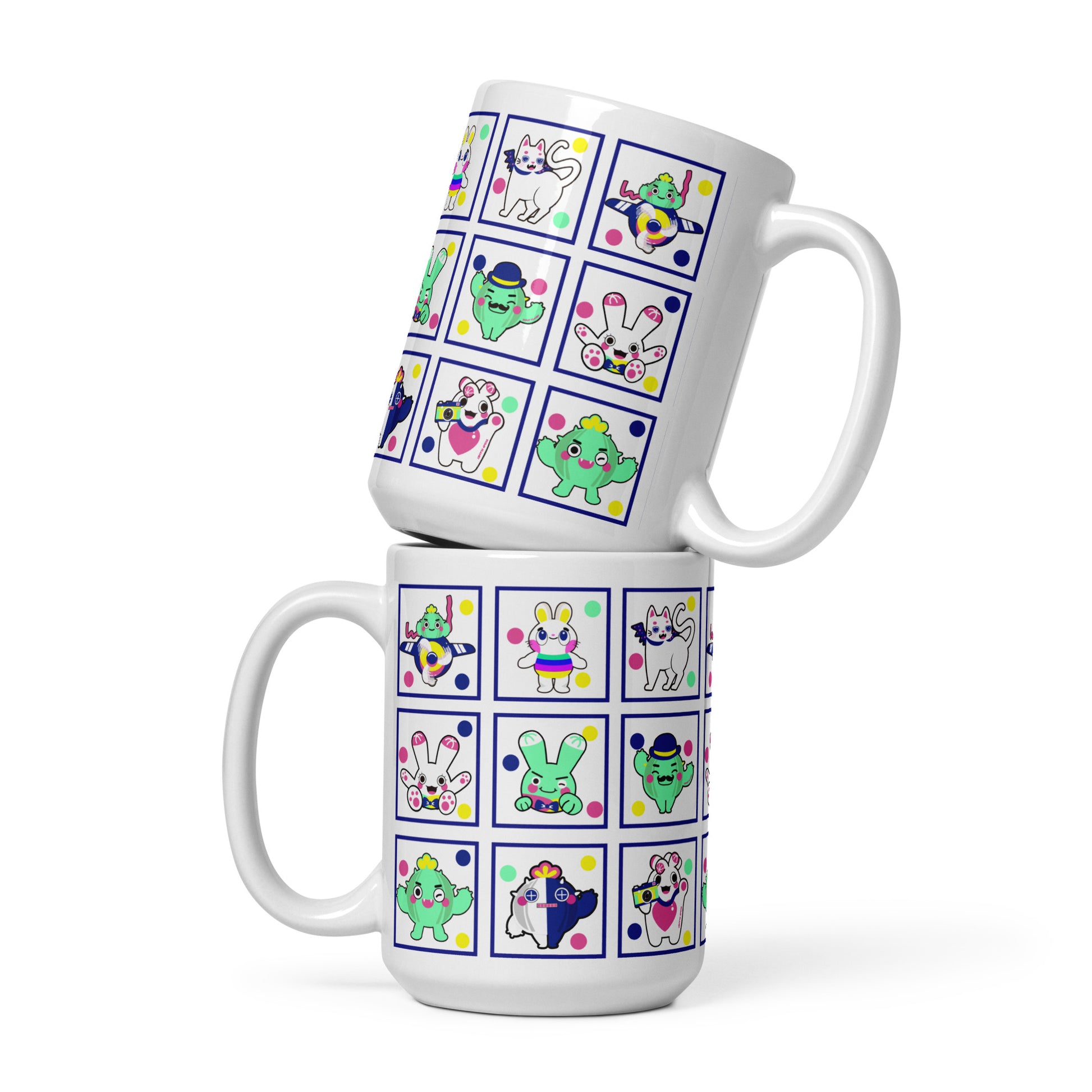 陶瓷馬克杯 Glossy Mug | Colorful Cactus Family