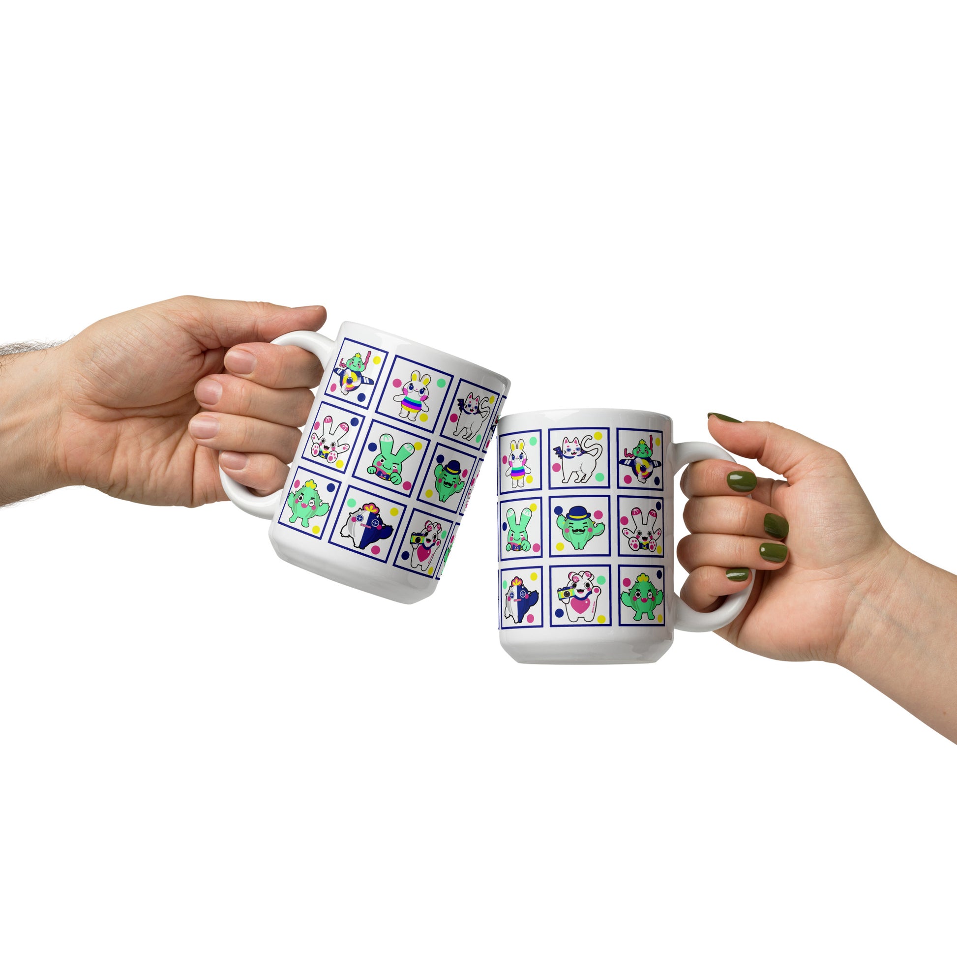 陶瓷馬克杯 Glossy Mug | Colorful Cactus Family