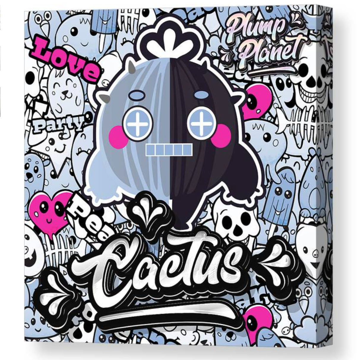 Robot Cactus in graffiti world | Canvas Paint Frameless Canvas Digital Oil Painting 
