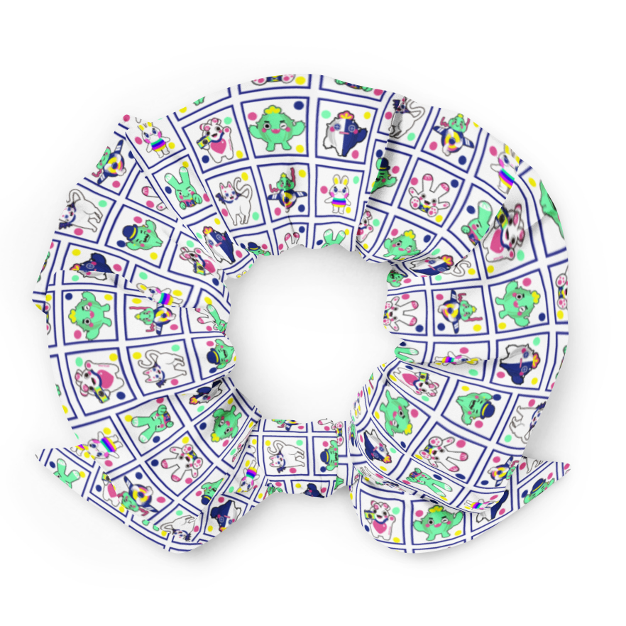 髮帶 Scrunchie | Red Green Blue Mixed Pattern