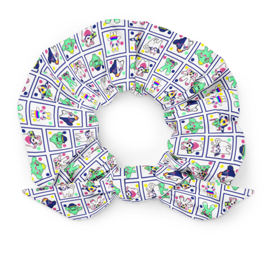 髮帶 Scrunchie | Red Green Blue Mixed Pattern