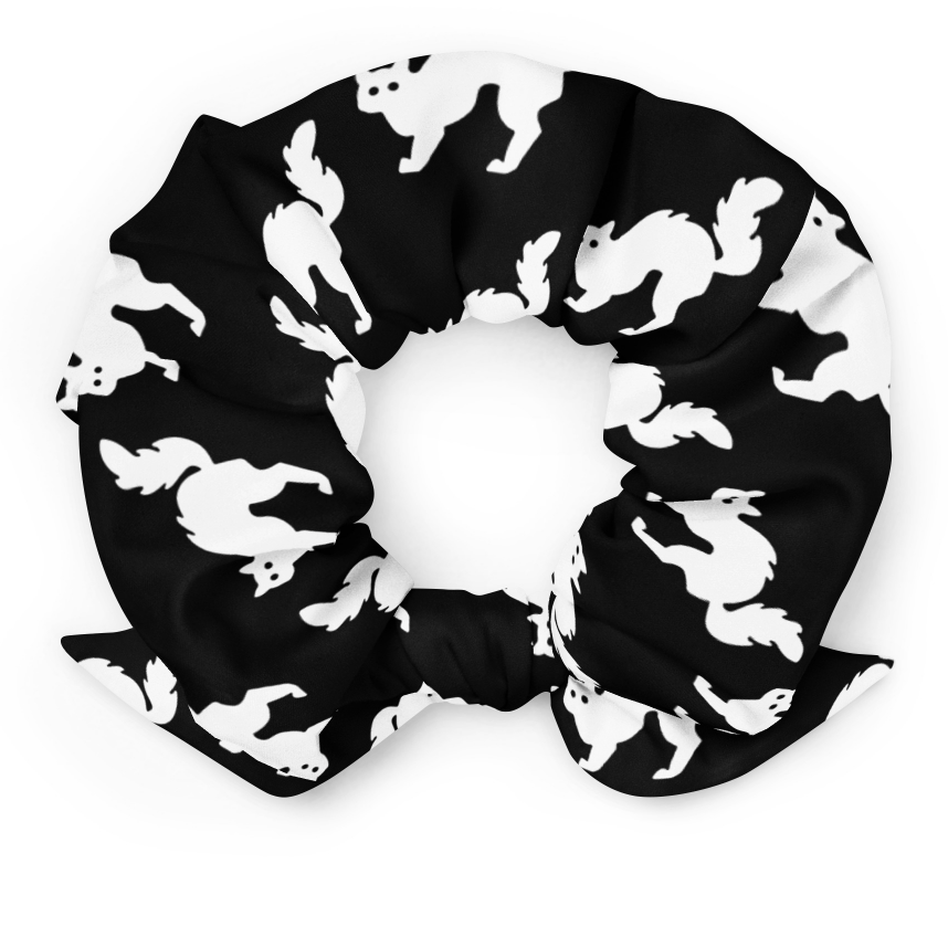 髮帶 Scrunchie | Black Cat Pattern