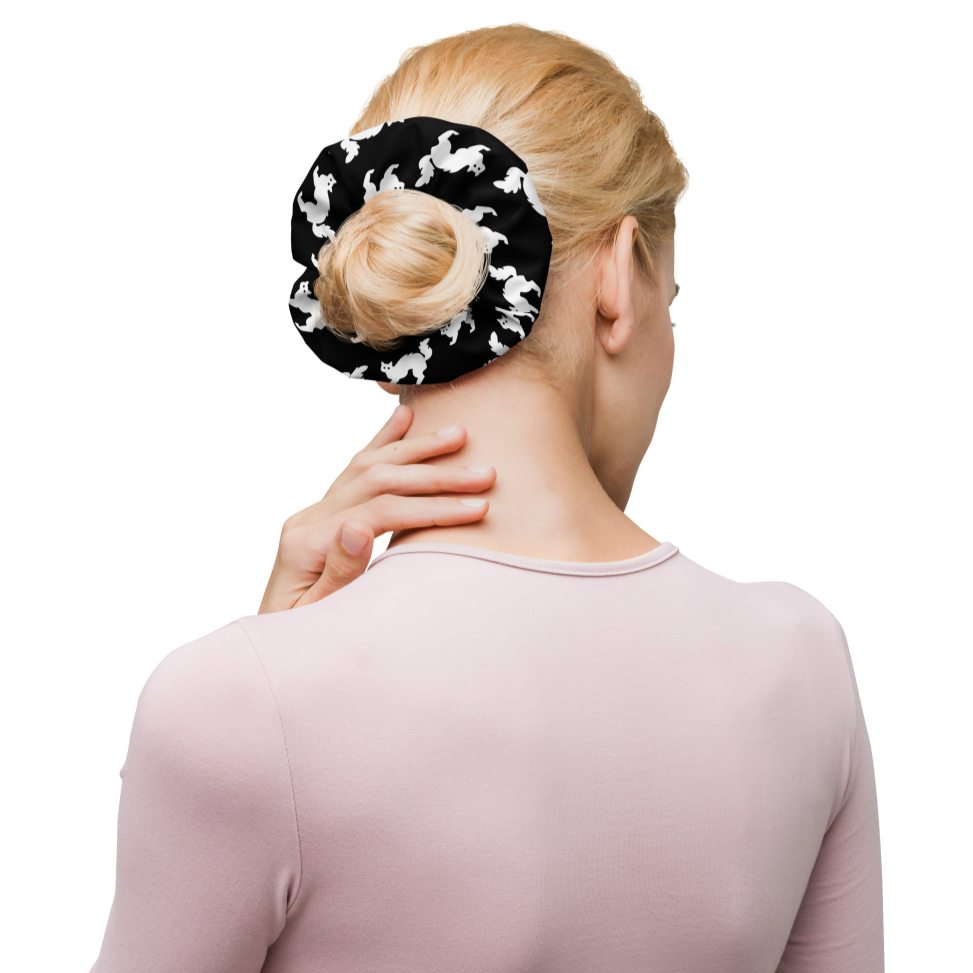 髮帶 Scrunchie | Black Cat Pattern