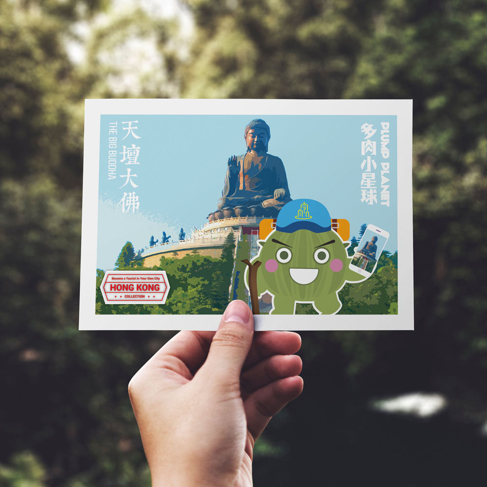 【Plump Planet Friends Succulent Little Planet Postcard】Hong Kong Temple of Heaven Buddha 