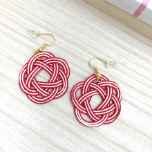 Load image into Gallery viewer, Simple Japanese style red and white water earrings (can be replaced with earrings / earrings)
