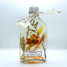 Load image into Gallery viewer, Clear yellow floating flowers (whiskey glass bottle shape)
