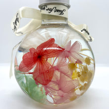Load image into Gallery viewer, Clear green-yellow-pink floating flowers (shaped in a bottle)
