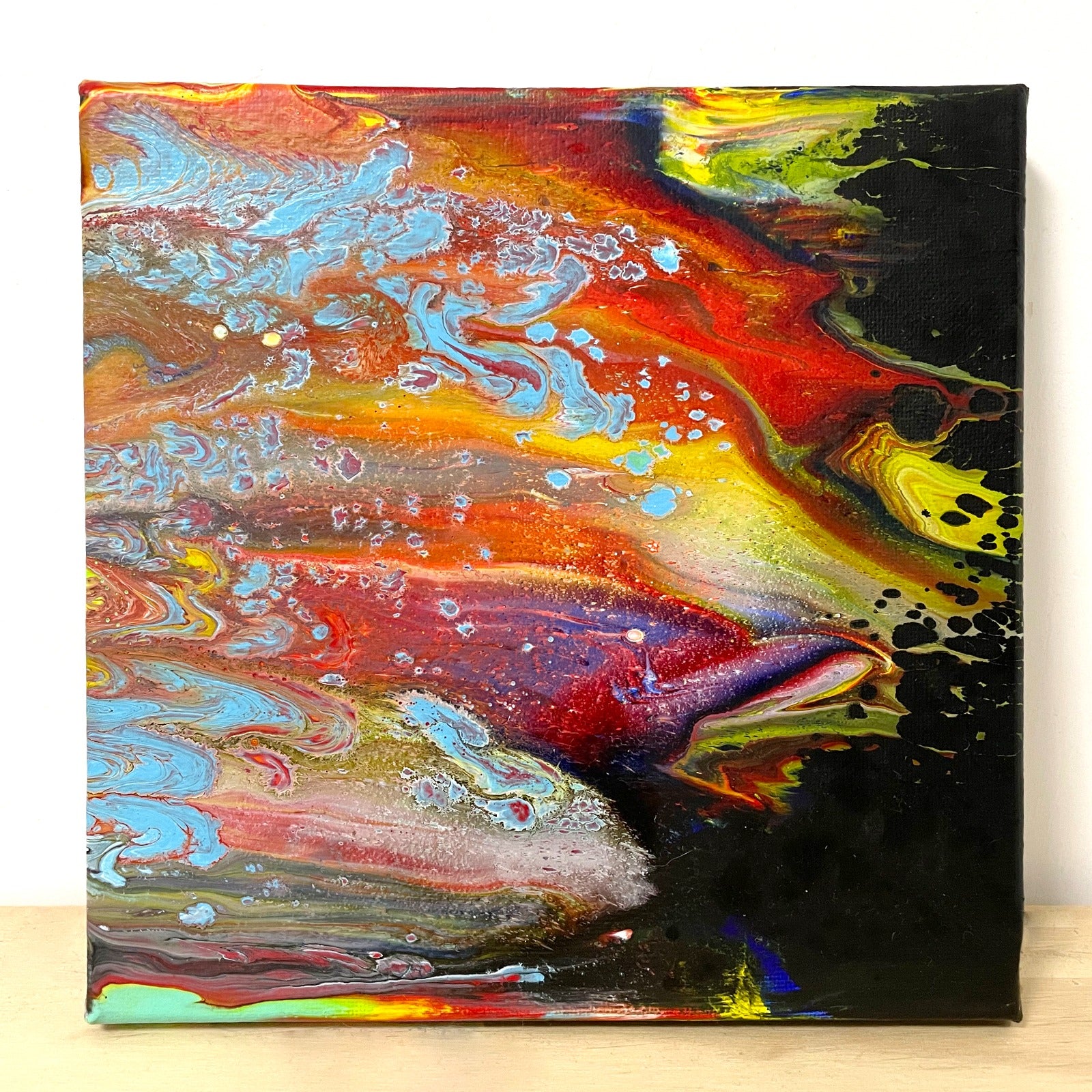 流體畫 Pour Painting | 暗星系 Dark Galaxy | 20cm x 20cm