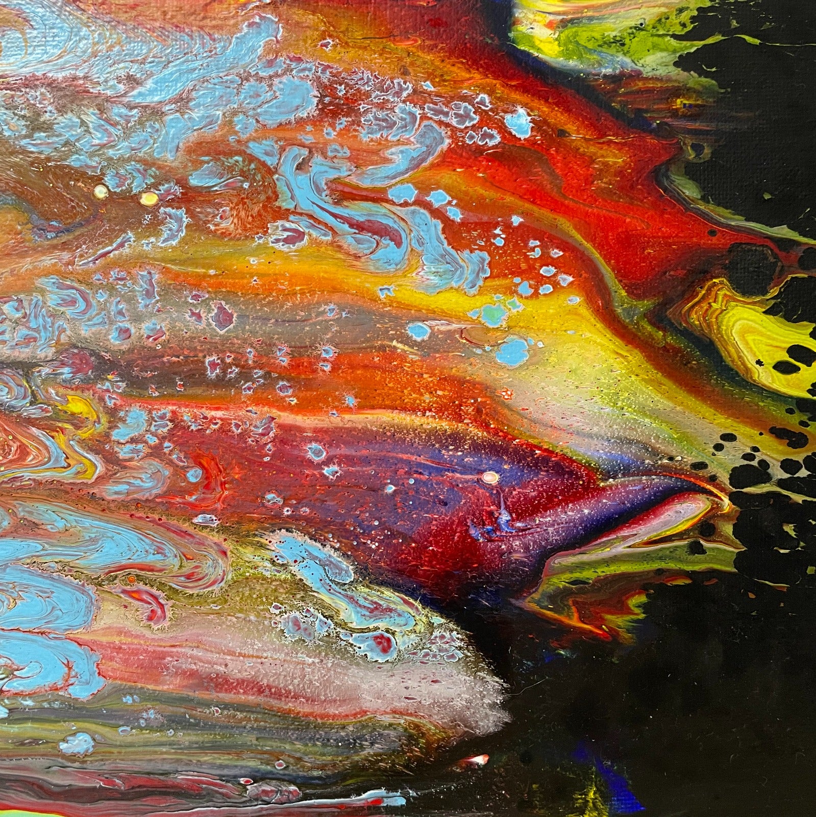 流體畫 Pour Painting | 暗星系 Dark Galaxy | 20cm x 20cm