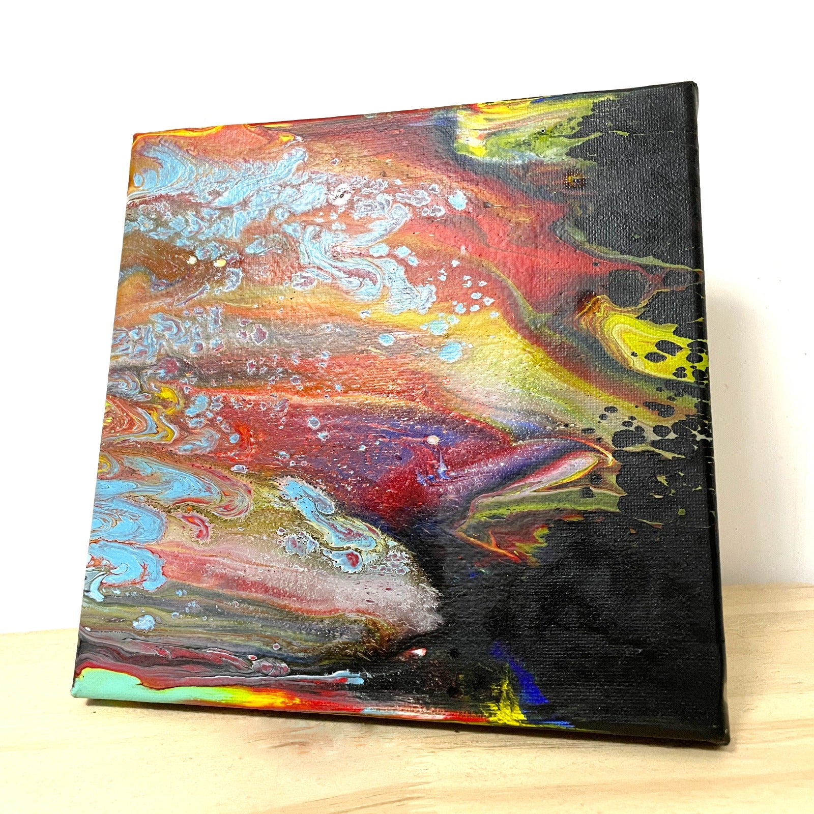 流體畫 Pour Painting | 暗星系 Dark Galaxy | 20cm x 20cm
