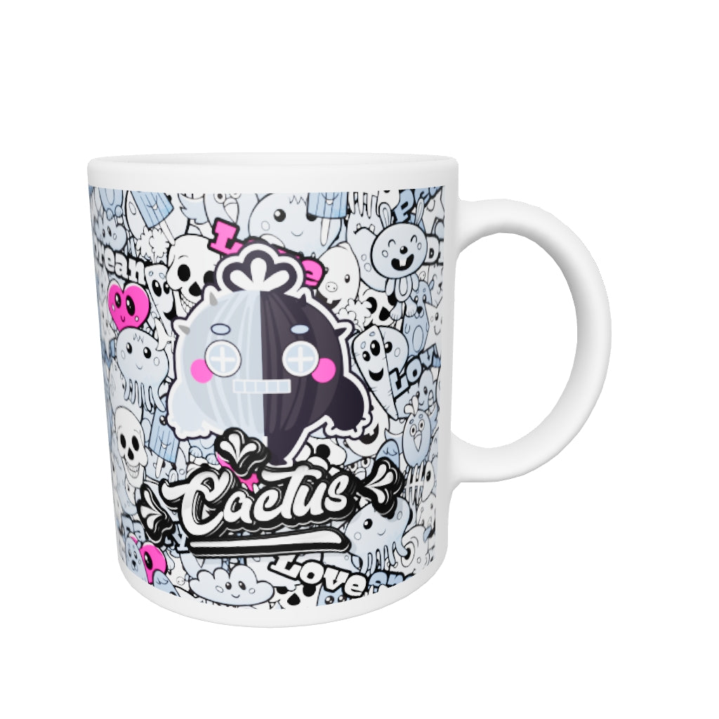 White glossy mug
