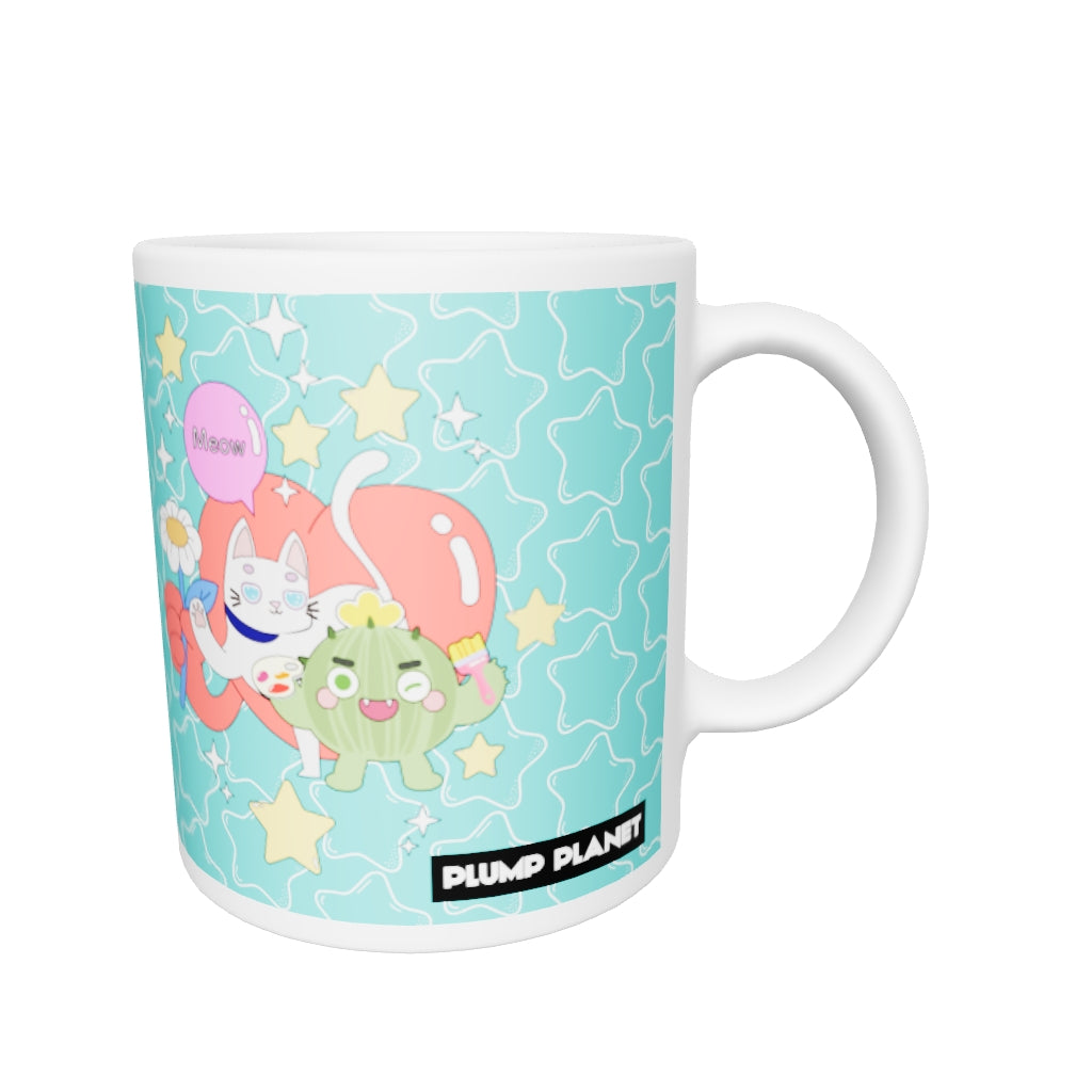 White glossy mug