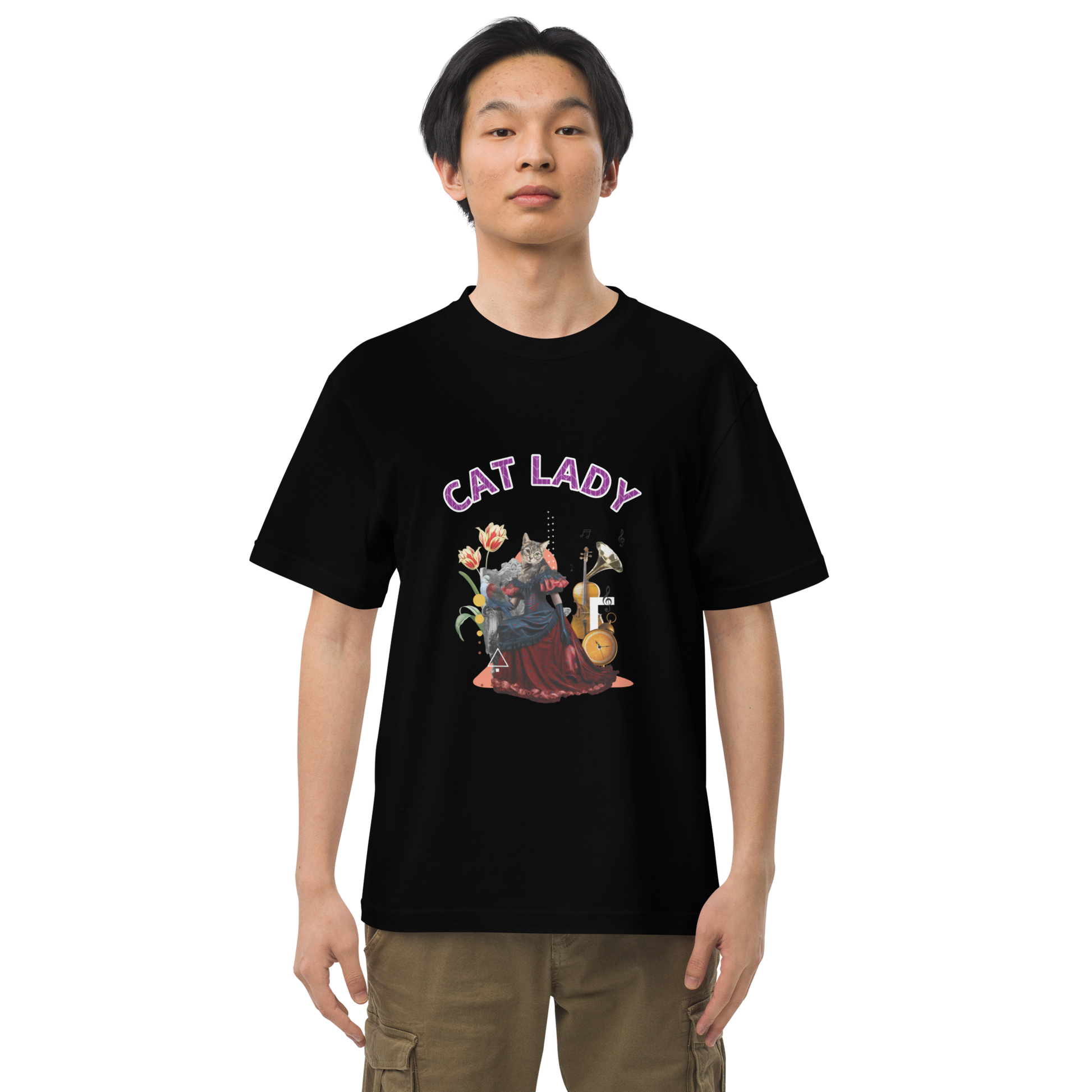 CAT LADY ｜Cotton Regular Fit T-shirt