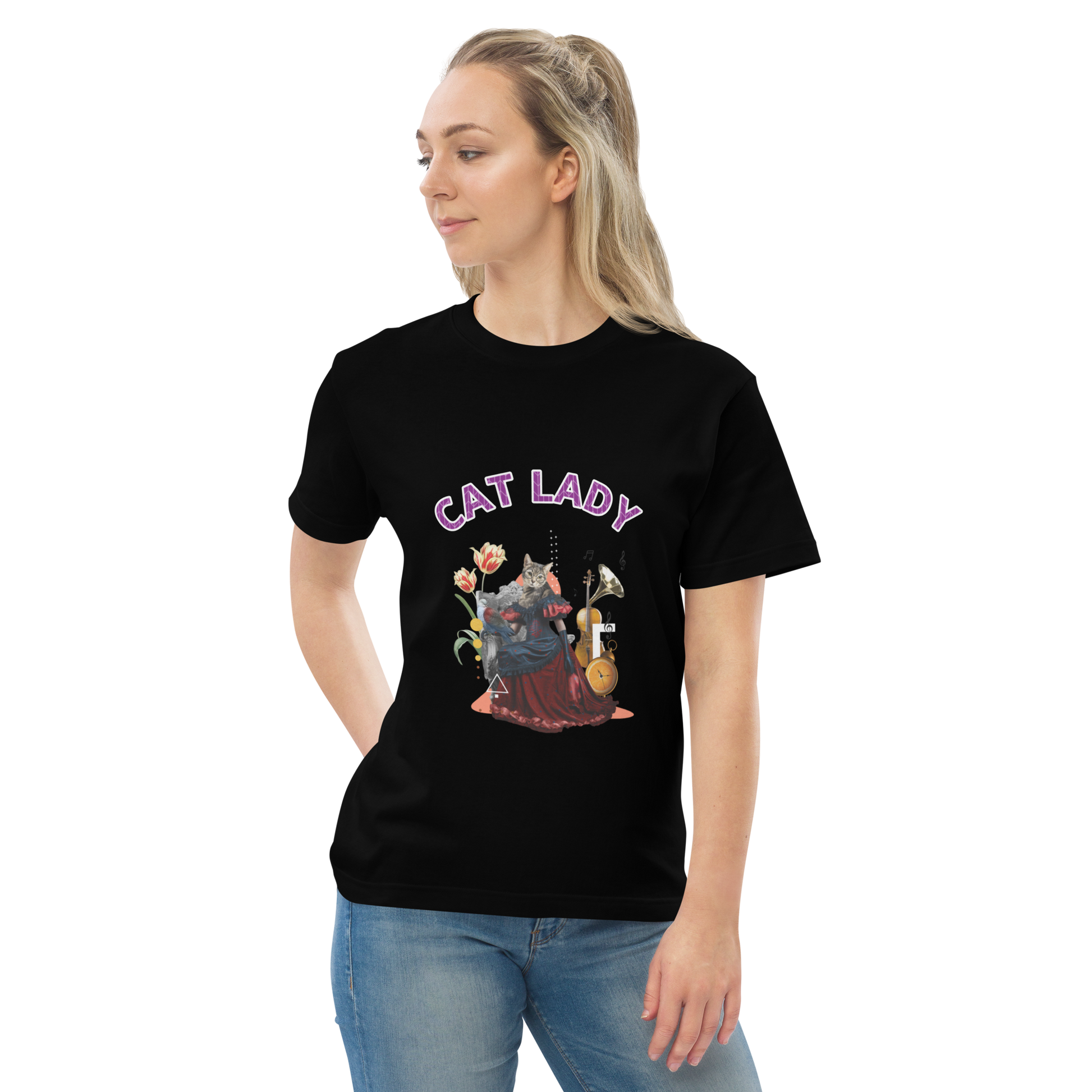 CAT LADY ｜Cotton Regular Fit T-shirt