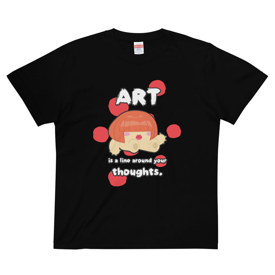 Red Art Quotes 圖案T恤 Adult quality tee