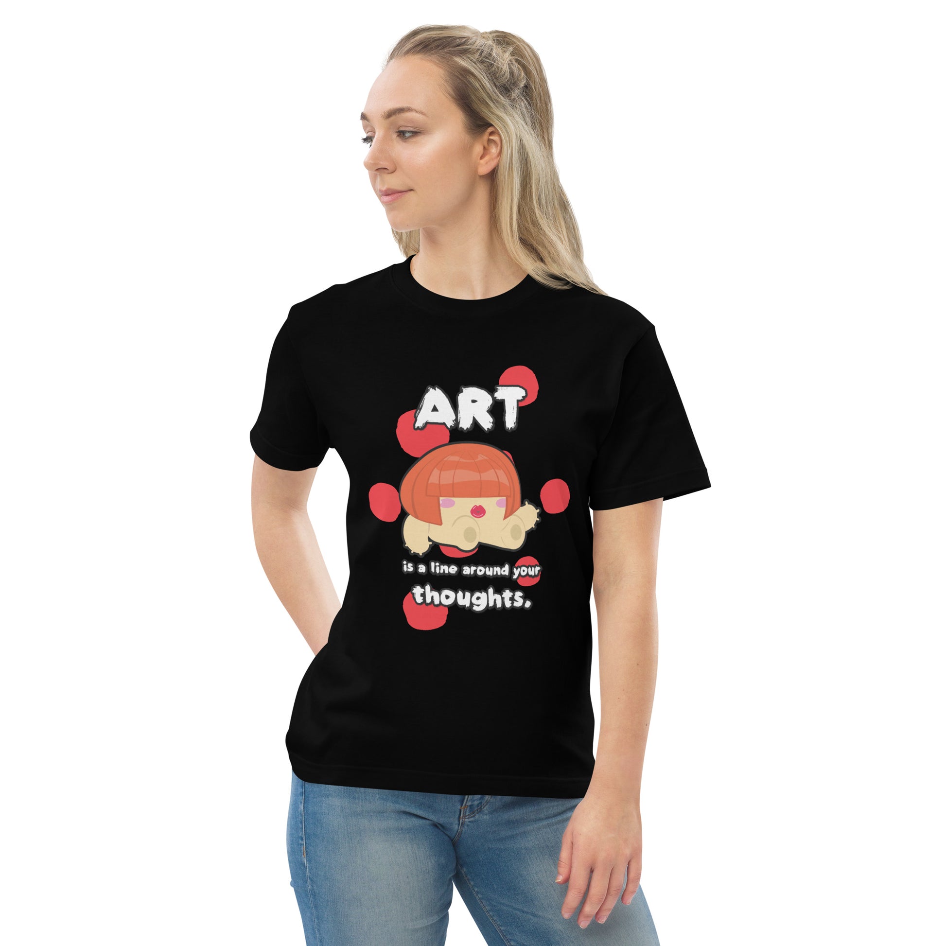 Red Art Quotes 圖案T恤 Adult quality tee