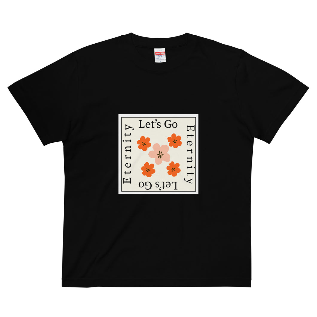 Flower and Slogan Pattern｜Cotton Regular Fit T-shirt