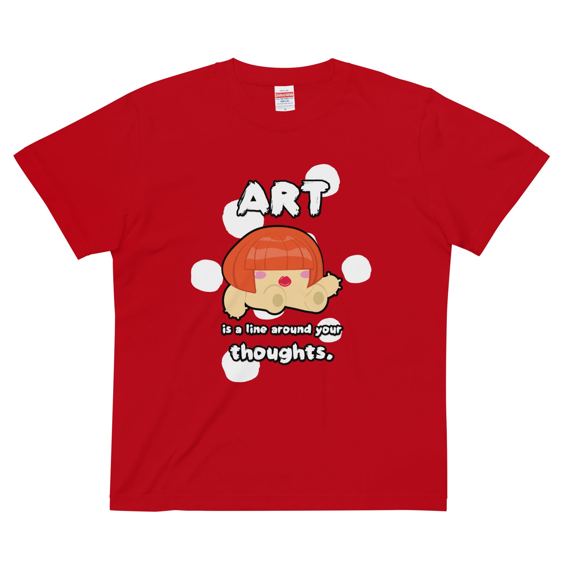 Red Art Quotes 圖案T恤 Adult quality tee