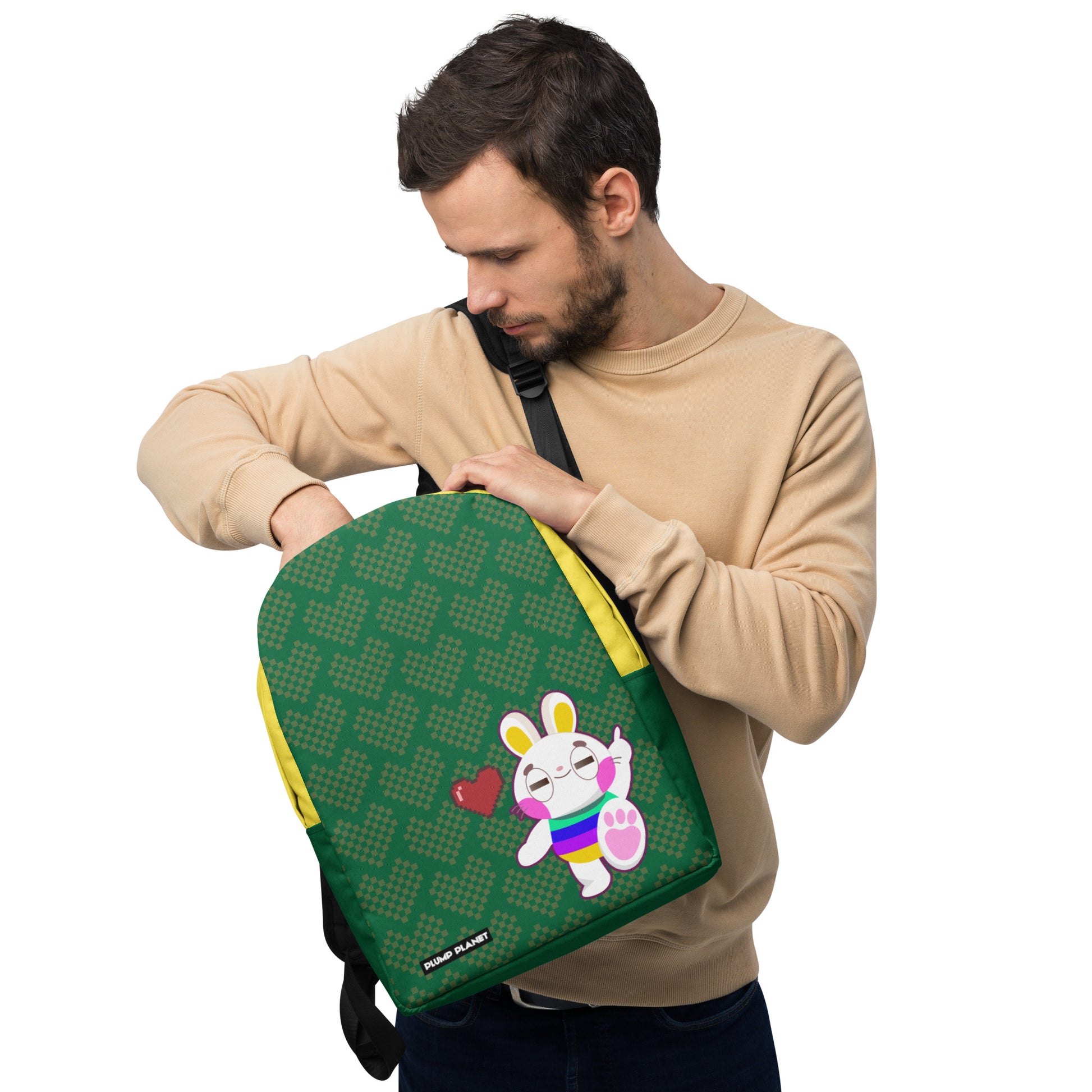 Rabbit with Heart - Minimalist Backpack | 日式印花極簡風格防水背包