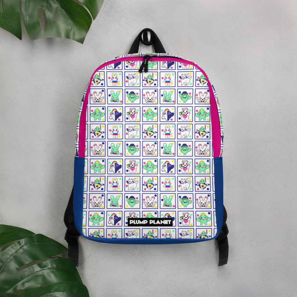Minimalist Backpack | 日式印花極簡風格防水背包 - Cactus Plump Planet Pop Art