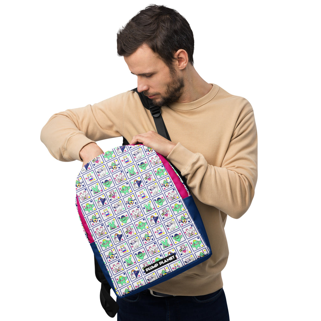 Minimalist Backpack | 日式印花極簡風格防水背包 - Cactus Plump Planet Pop Art