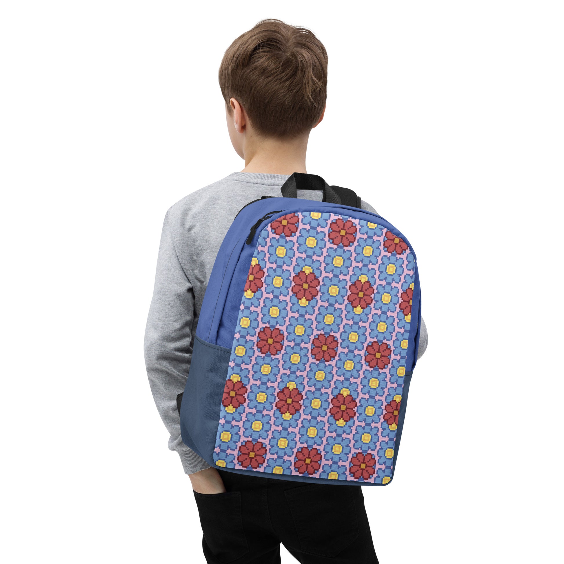 Pixel Flower - Minimalist Backpack | 日式印花極簡風格防水背包