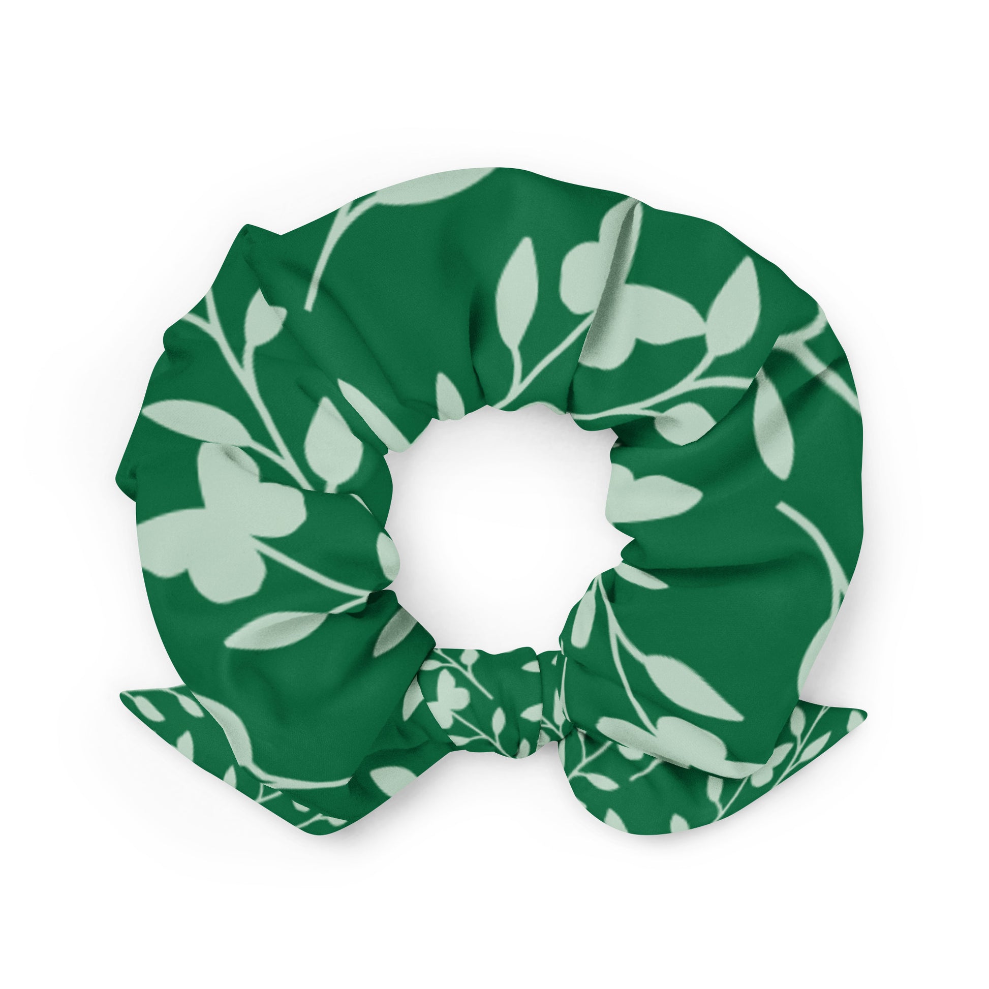 髮帶 Scrunchie | Green Leaf Pattern