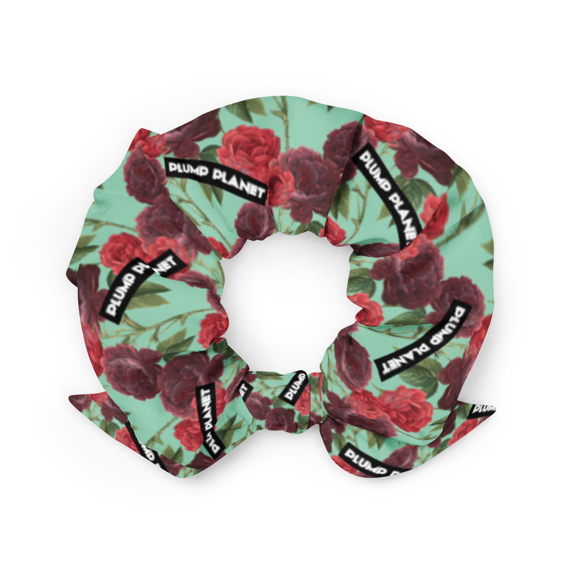 髮帶 Scrunchie | Green Background Flower Pattern