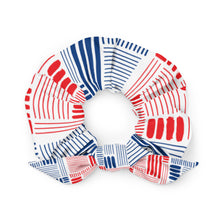 Load image into Gallery viewer, Headband Recycled Scrunchie | red white blue red white blue
