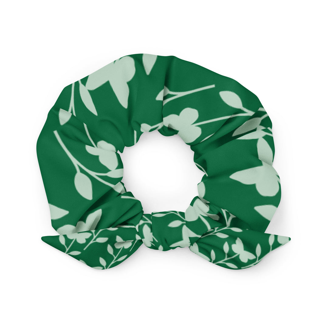 Headband Scrunchie | Green Leaf Pattern