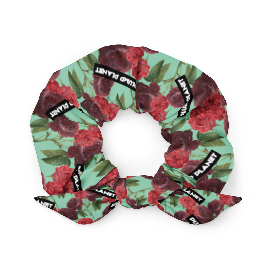 髮帶 Scrunchie | Green Background Flower Pattern