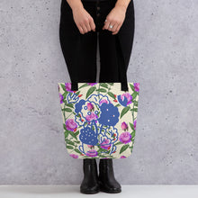 將圖片載入圖庫檢視器 【Free Shipping】3款手柄顏色 | Girl with Flower | 手提袋 Tote bag

