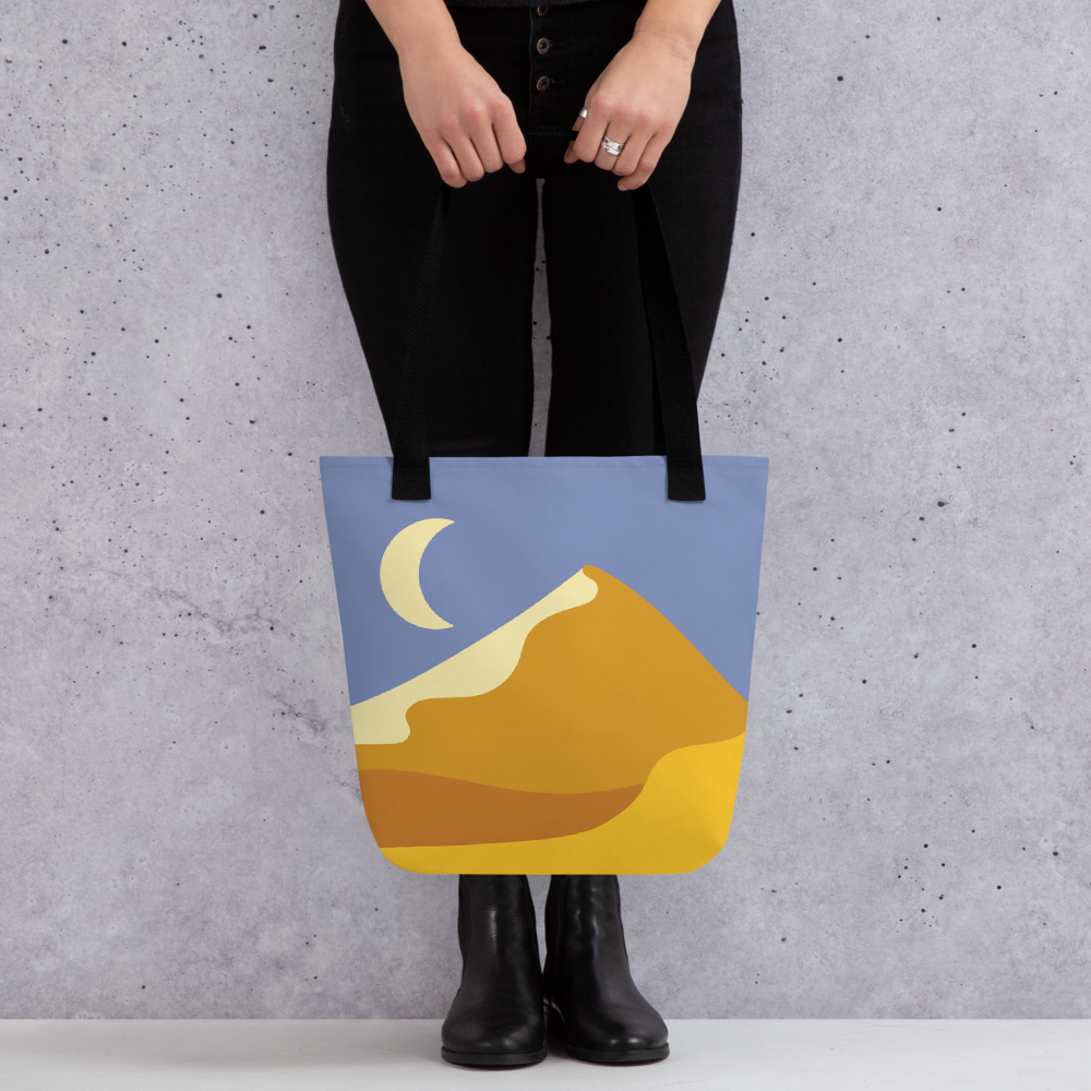 【Free Shipping】3 handle colors | Desert with Crescent Moon | Tote bag