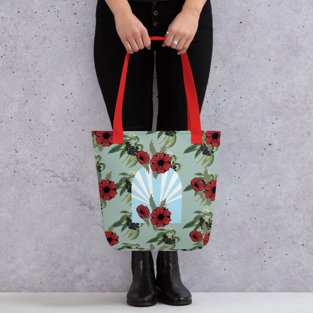 【Free Shipping】3 handle colors | Flower Window | Tote bag