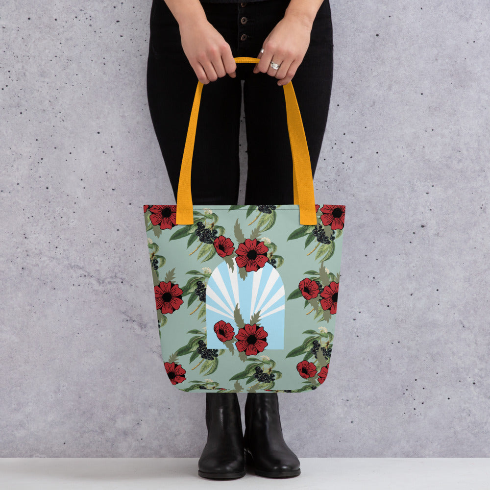 【Free Shipping】3 handle colors | Flower Window | Tote bag
