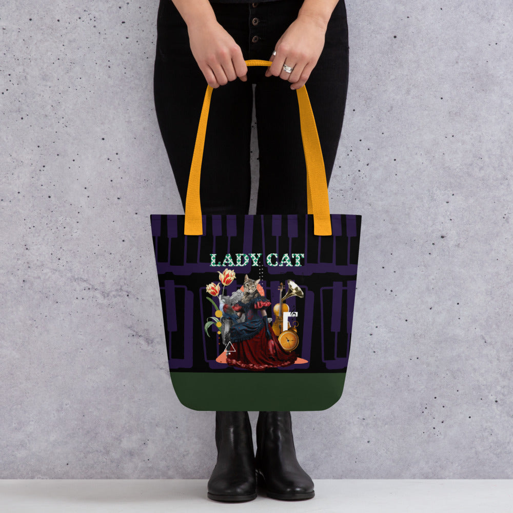 【Free Shipping】3款手柄顏色 | Music Cat Lady | 手提袋 Tote bag