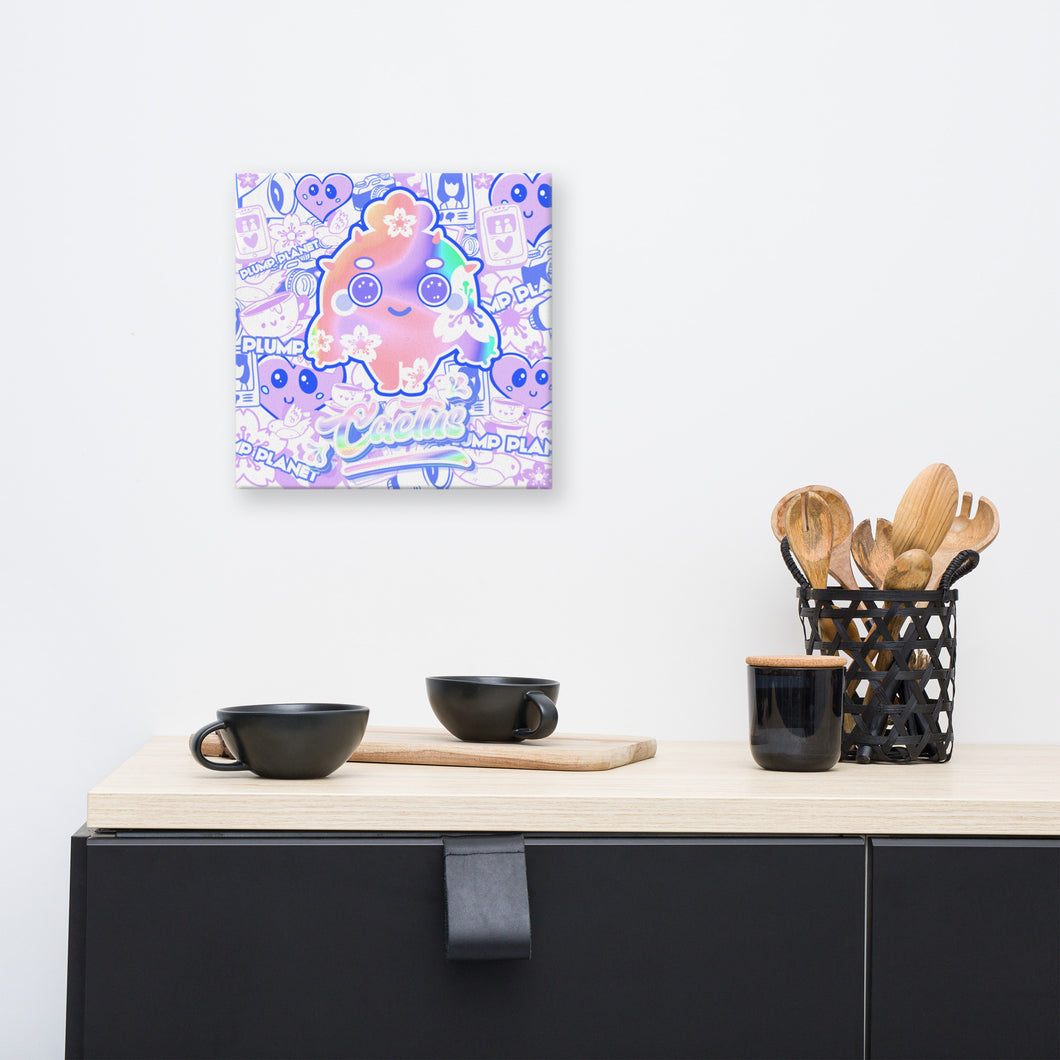 Purple Pink Sakura Cactus | Canvas Paint Frameless Canvas Digital Oil Painting
