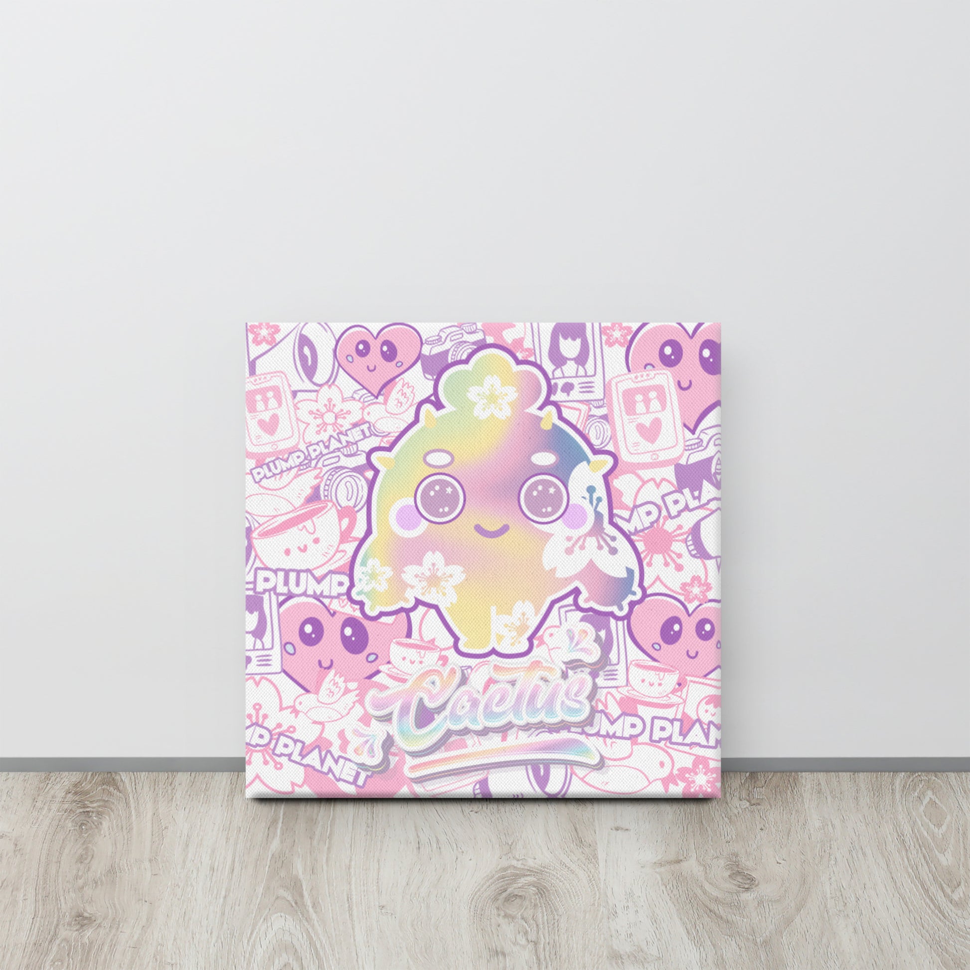 Pink Sakura Cactus | Canvas Paint Frameless Canvas Digital Oil Painting