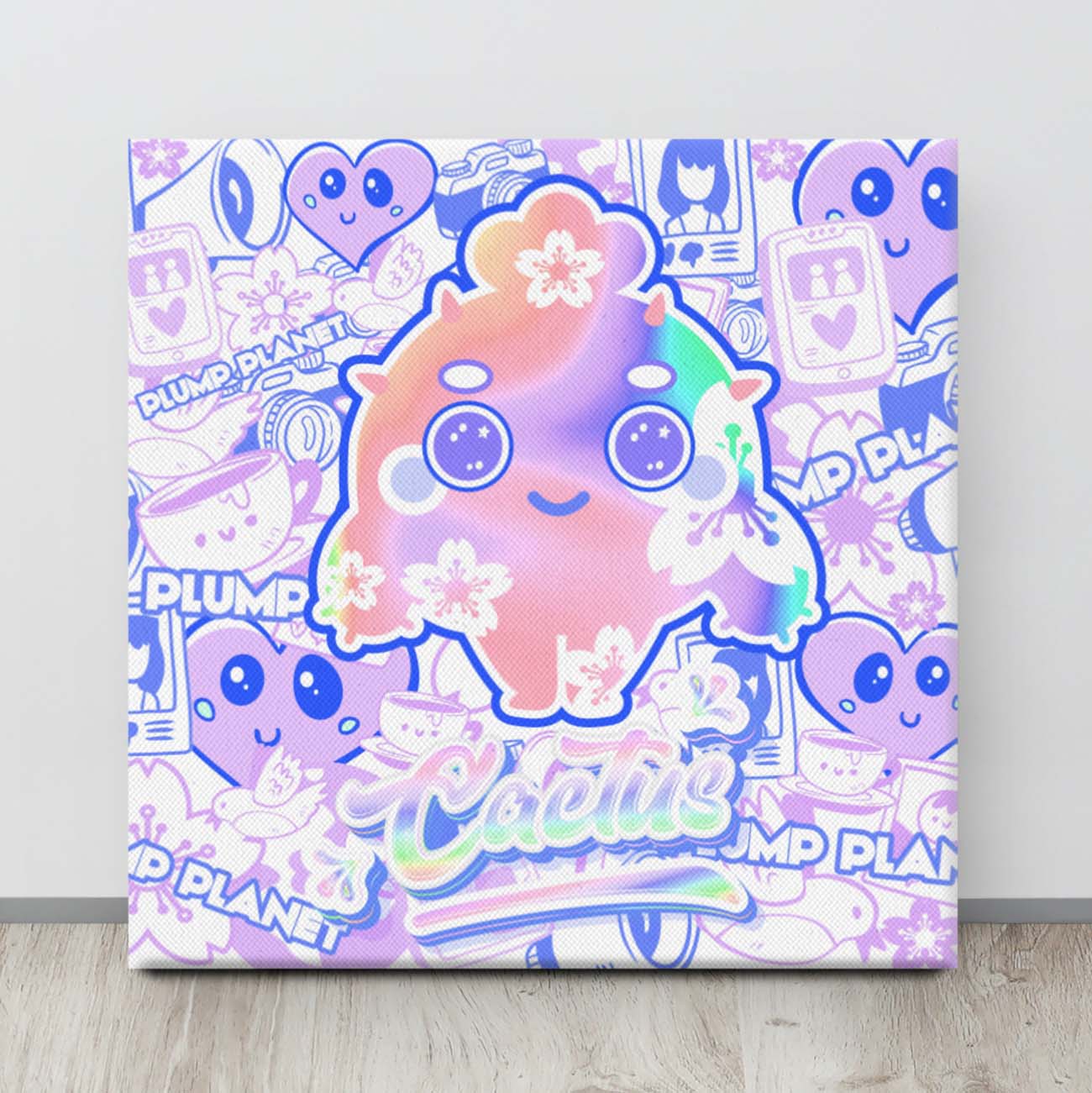 Purple Pink Sakura Cactus  | Canvas Paint 無框帆布數碼油畫