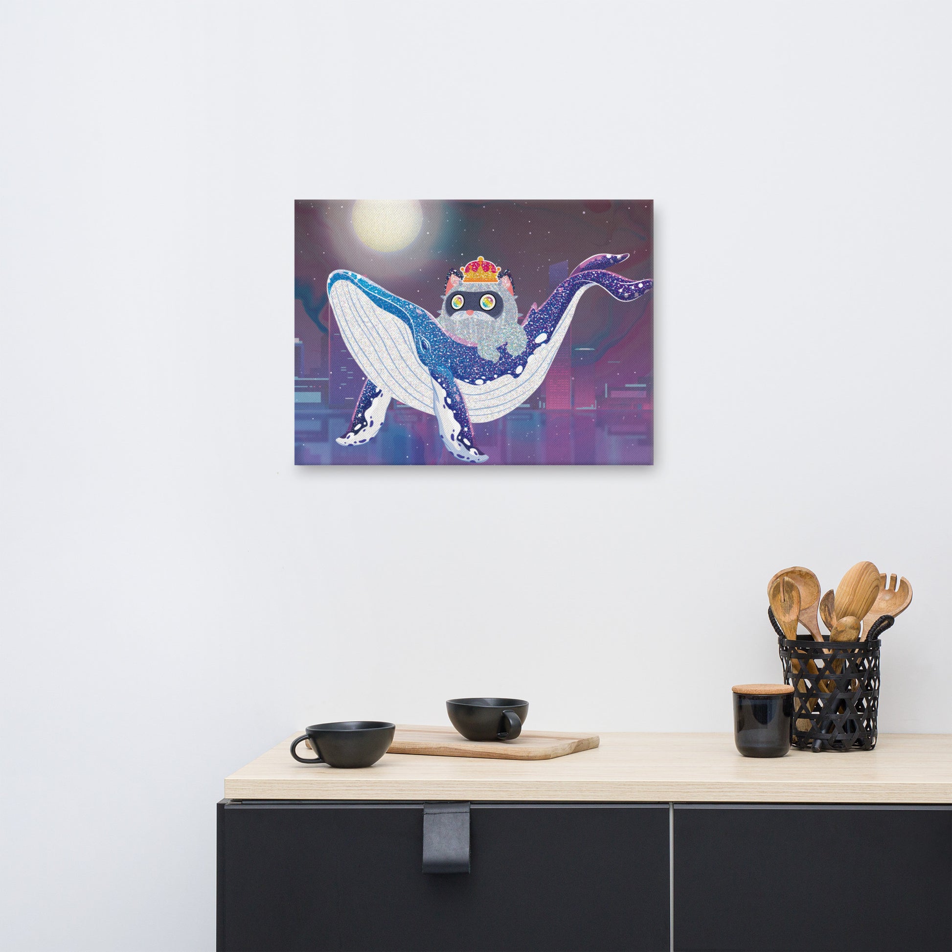 Flying with Whale | Canvas Paint 無框帆布數碼油畫