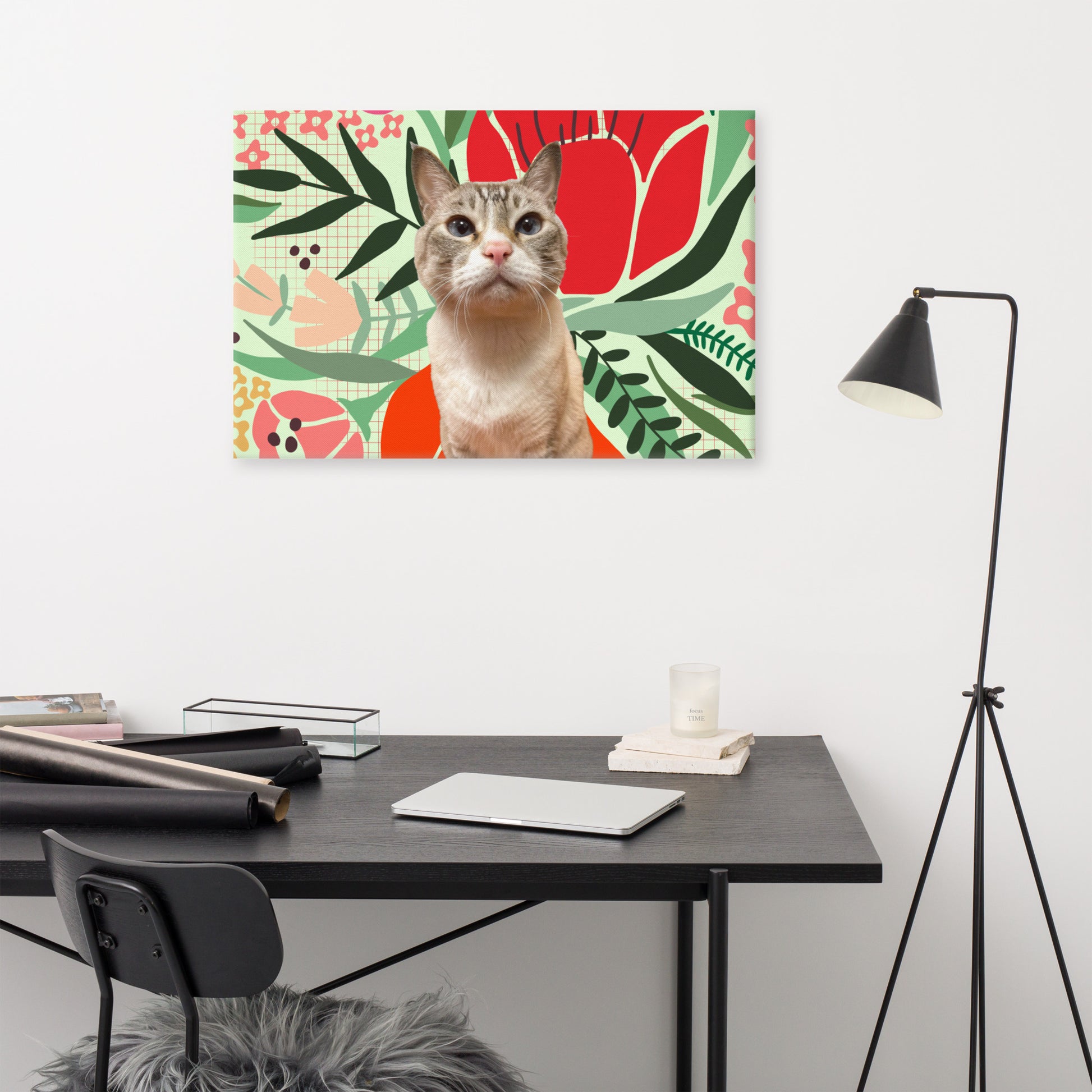 Pet Spock Art Print | Canvas Paint Frameless Canvas Digital Oil Painting
