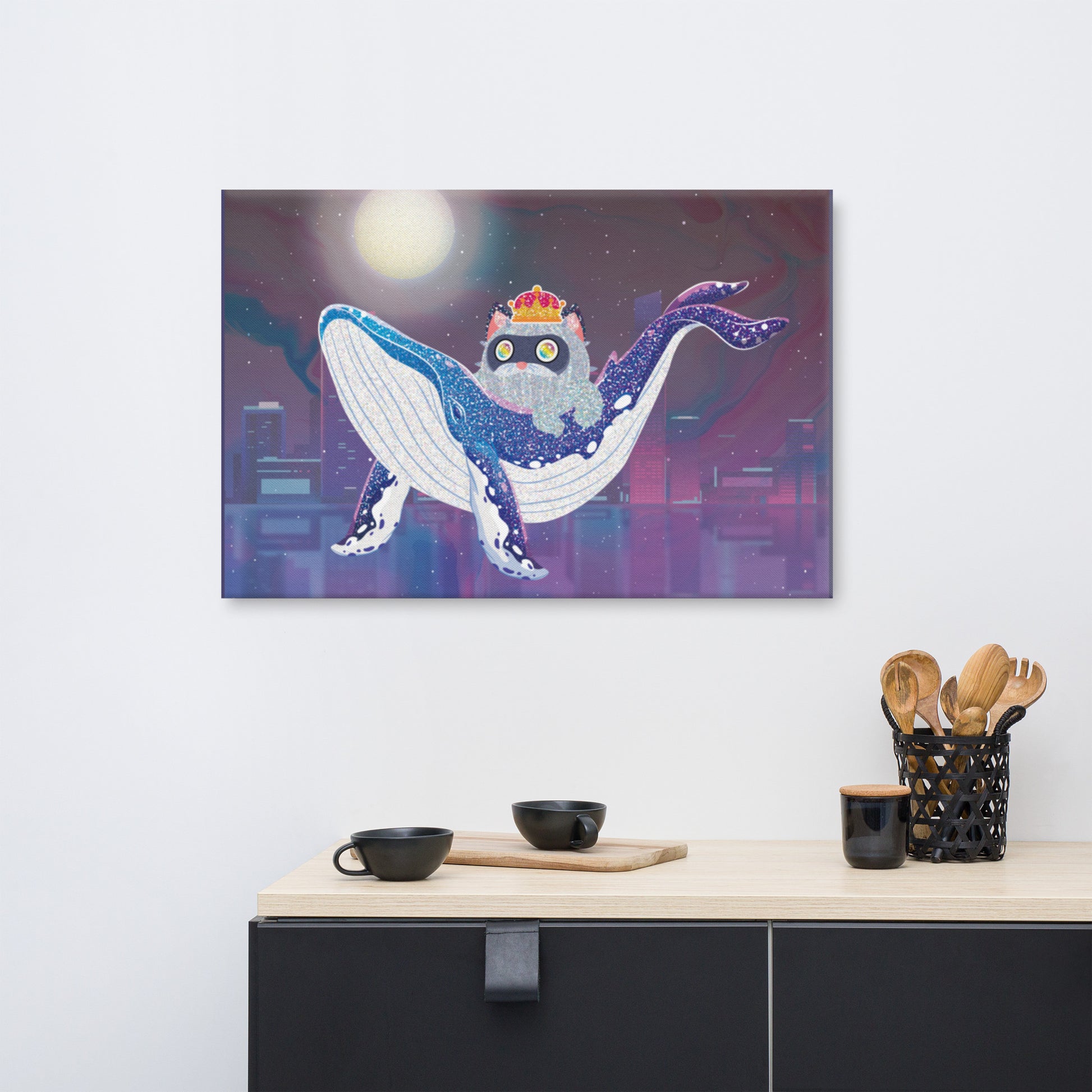 Flying with Whale | Canvas Paint 無框帆布數碼油畫