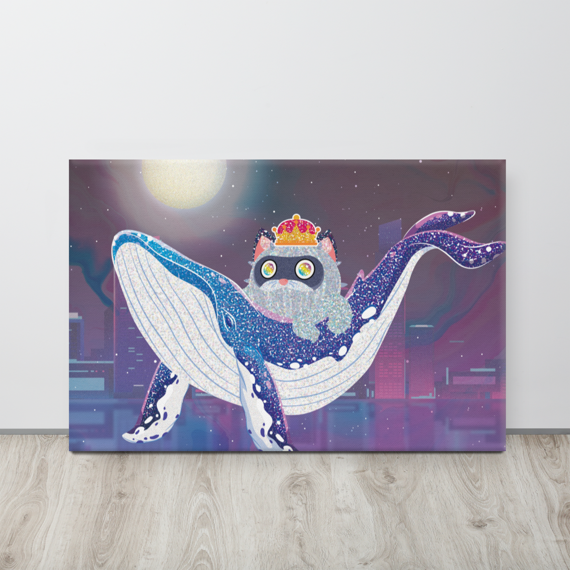 Flying with Whale | Canvas Paint 無框帆布數碼油畫