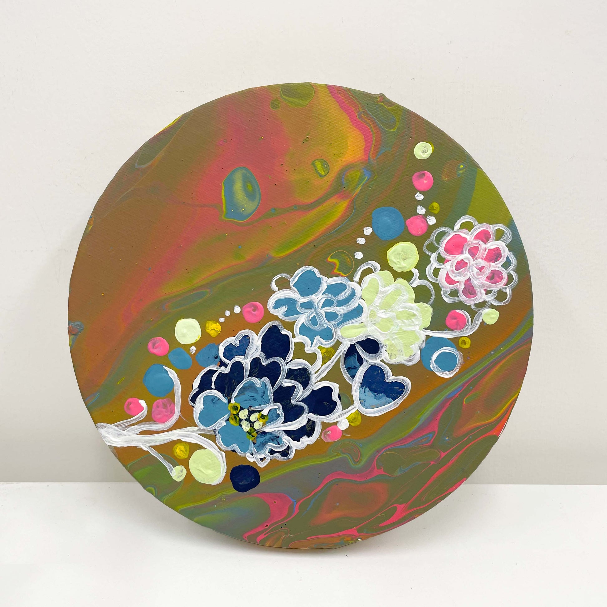 流體畫 Pour Painting |  Road of Flower |  20 x 20cm