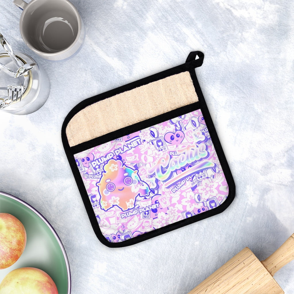 Sakura Purple Cactus | Pot Holder with Pocket 耐熱鍋架手套墊