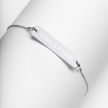 Load image into Gallery viewer, 【Free Shipping】Love is a VERB Engraved Silver Bar Chain Bracelet Engraved Silver Bar Chain Bracelet
