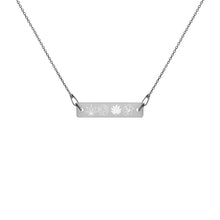 Load image into Gallery viewer, 【Free Shipping】Four Plants Engraved Silver Bar Chain Necklace Engraved Silver Bar Chain Necklace
