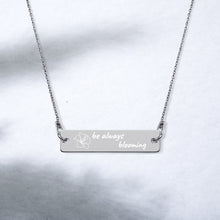 將圖片載入圖庫檢視器 【Free Shipping】雕刻銀條鏈項鍊 Engraved Silver Bar Chain Necklace
