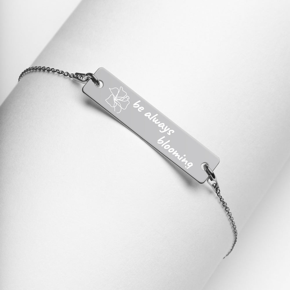 【Free Shipping】雕刻銀條鏈項鍊 Engraved Silver Bar Chain Necklace